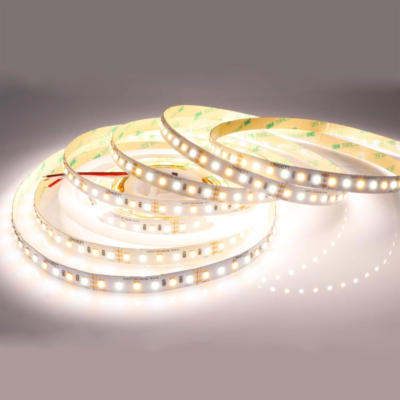 LEDENET Super Bright CCT Tunable White LED Strip Lights 16.4ft DC 12V 600LEDs 2800K-6500K Bi-Colored Temperature Dual White Adjustable Flexible LED Tape Light Non-Waterproof for Bedroom - Image 2